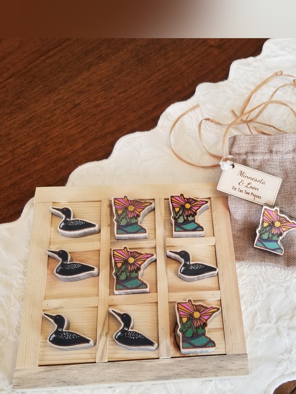 Tic Tac Toe Game Minnesota & Loon Pieces